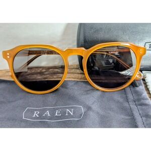 RAEN Remmy Sunglasses Honey Frame Brown Lenses 52□20-145 w/ Case & Cloth